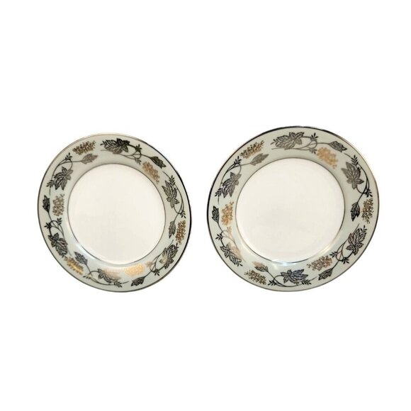 Noritake China Garland Bread & Butter Plates Set Of 2 Japan 5487 6.25" Floral De - Picture 7 of 9